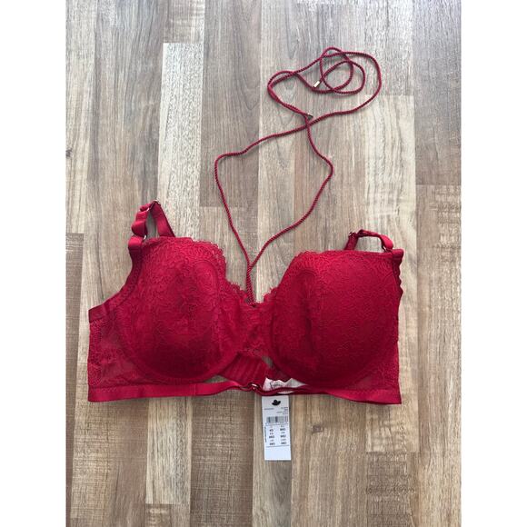 NWT Women's Sofia Loosen Heartstrings Carioca Lightly Padded Lacey Bra Red 38D - Picture 2 of 5